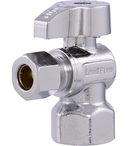 Robinet D'arrêt Angle En Laiton BrassCraft KTPR19X C - 1/2" Inlet X 3/8" Outlet - Neuf