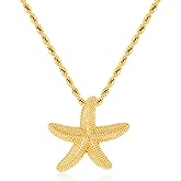 WOWORAMA Gold Necklace for Women Boho Spiral Conch Shell Necklace Starfish Necklace Vintage Ocean Sea Shell Choker Pendant Necklace Adjustable Summer Beach Jewelry