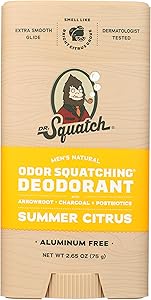 Dr. Squatch Summer Citrus Deodorant, 2.65 oz; Smell Like Bright Citrus Grove