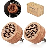 Essential Oil Car Diffuser, 2 PCS Car Aromatherapy Wood Diffuser with Vent Clip