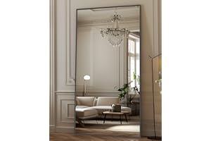 Antok Floor Mirror, 71"×28" Full Length Mirror Full Mirror with Stand, Black Large Arched Wall Mirror, Oversized Aluminum Alloy Mirror Full Length, Wall Mounted Mirror Full Length, (Black)