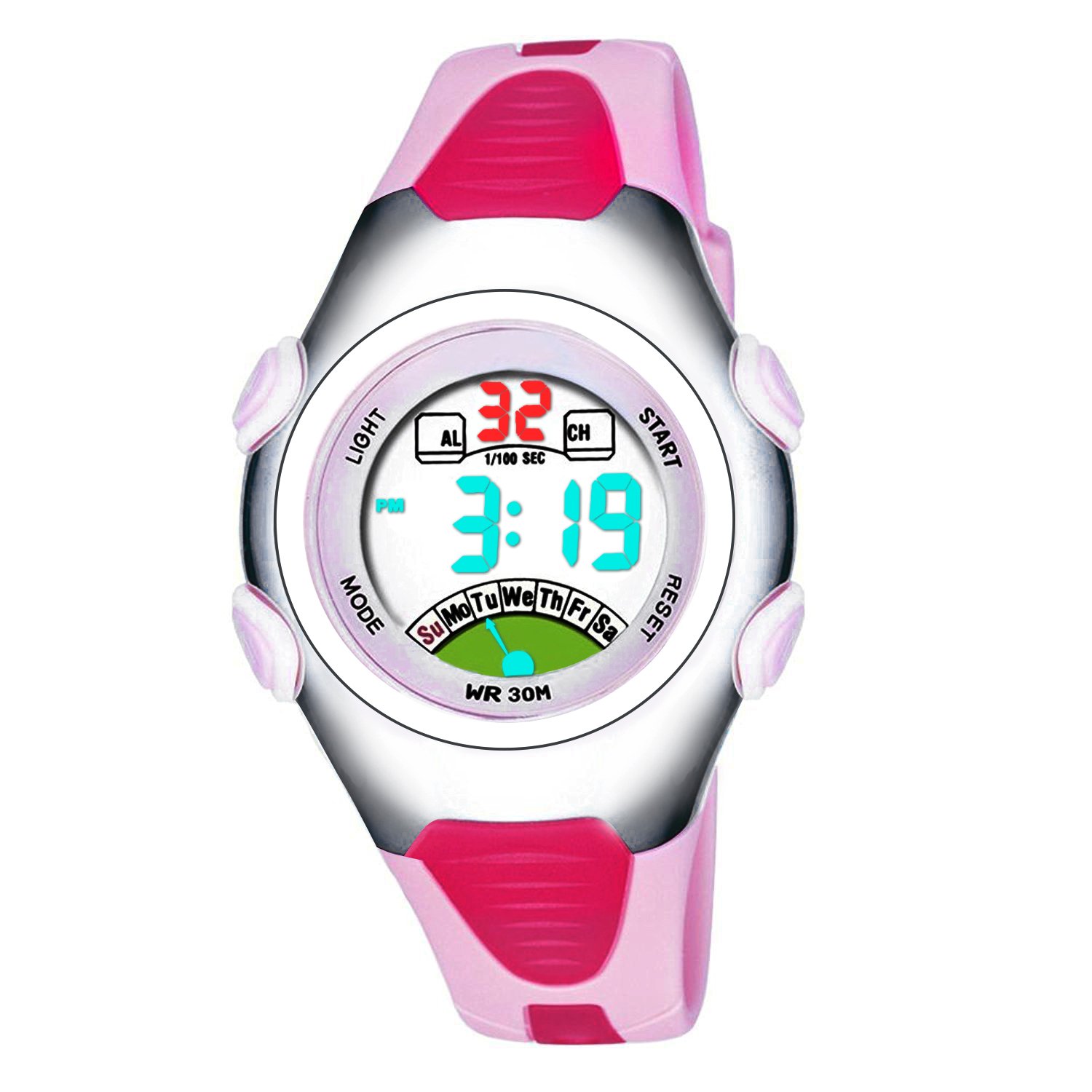 Montres de Digital de filles, montre imperméable de sports d\'enfants de 3 ATM avec l\'alarme, Montres bracelet électroniques de poignet de sport d\'enfants pour les petites filles enfants RSVOM