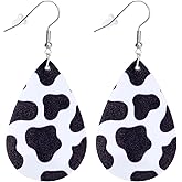 Cow Print Earrings for Women, Festive Dangle Black and White Earring, for Various Festivals Celebration Party, Trendy Cow Print Dangle Fun Hook, for Jewelry Outfits Accessories