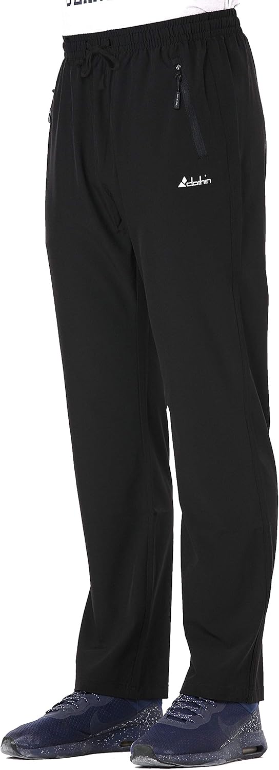 Clothin Men's Elastic-Waist Drawstring Pants for Sport Exercise Travel, Quick-Dry, Stretchy : Clothing