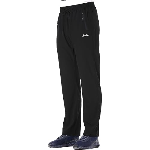 Clothin Men's Elastic-Waist Drawstring Pants for Sport Exercise Travel,Quick-Dry,Stretchy