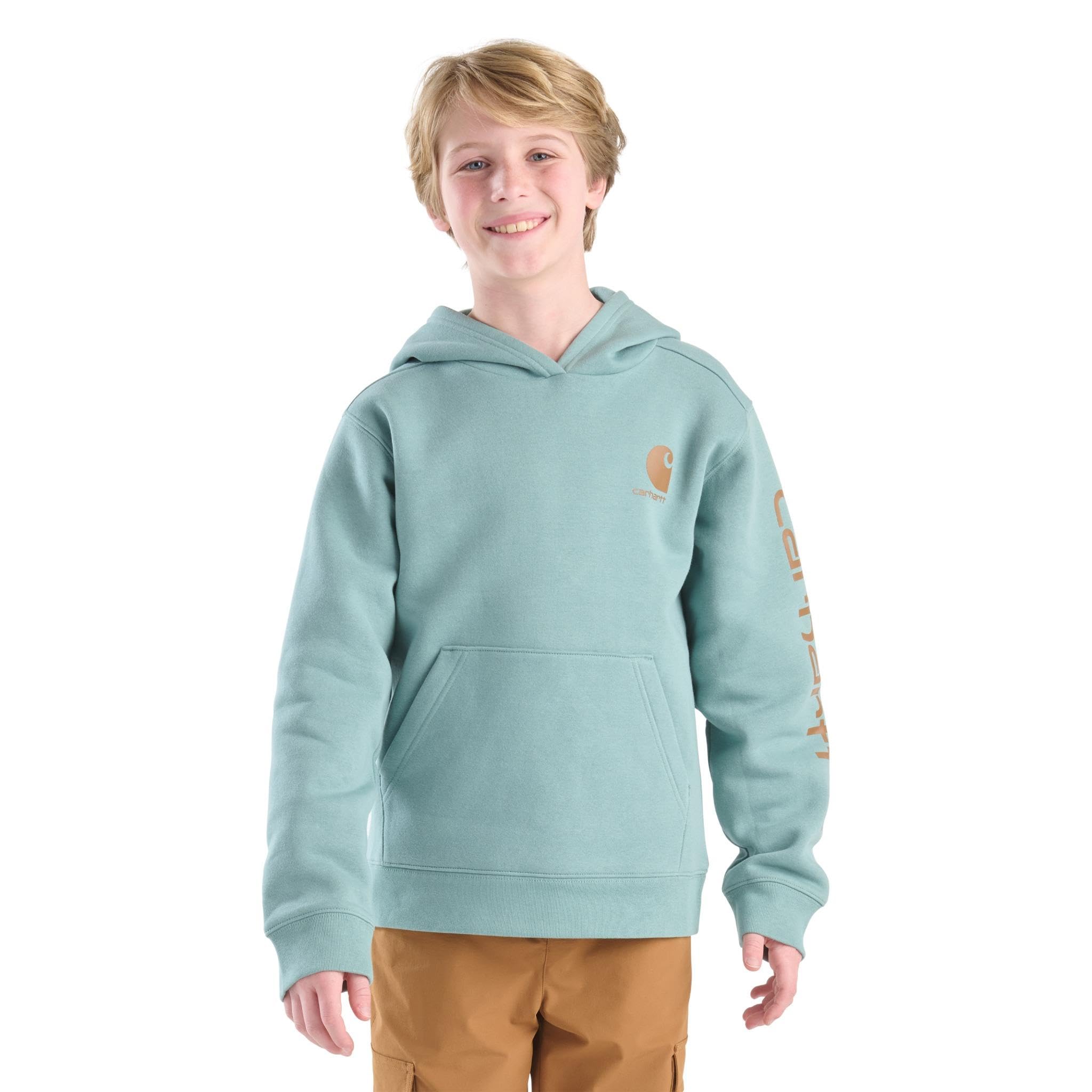 Carhartt Kid's CA6772 Long-Sleeve Graphic Sweatshirt - Boys Medium (10-12) Patina Image