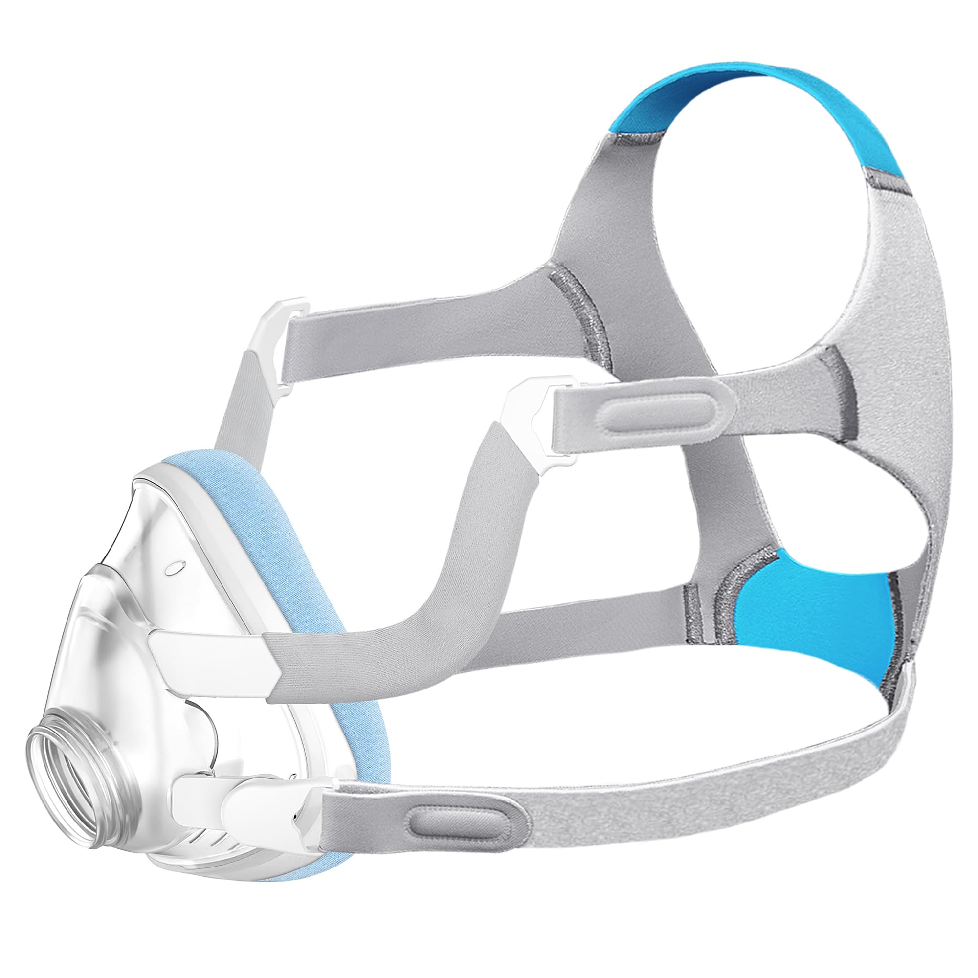 Photo 1 of Replacement F20-Style Fabric Mask Set (Medium) - No Silicone Contact, CPAP Full Face Cushion Combo for Airfit F20 & Airtouch F20, Instantly Cool Touch & No Stuffiness Even in Hot Weather (No Elbow)