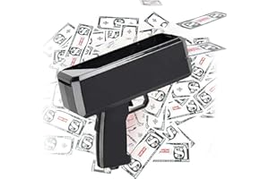 Money Gun Shooter with Prop Money, Fake Gun Toy Machine Gun with 100PCS Fake Dollar Bills, Handheld Prop Gun Cash Spray Maker
