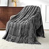 Uttermara Weighted Blankets for Adults Queen Size, 15lbs 60x80 inches Blanket with Soft Warm Plush Sherpa Fleece, Washable Thick Heavy Throw for Sleep, Anxiety and Calming, Grey