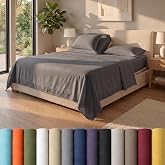Royal Bliss 1900 Top Split King Sheets Set for Adjustable Bed, 4-Piece Deep Pocket Double Brushed Microfiber Sheets, 34-Inch Split Top Fitted Sheet, 1 King Flat Sheet and 2 Pillowcases (Dark Gray)