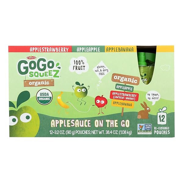 GOGO SQUEEZ GOGO – APPLESAUCE – ORGANIC – VARIETY – – 12/3.2OZ