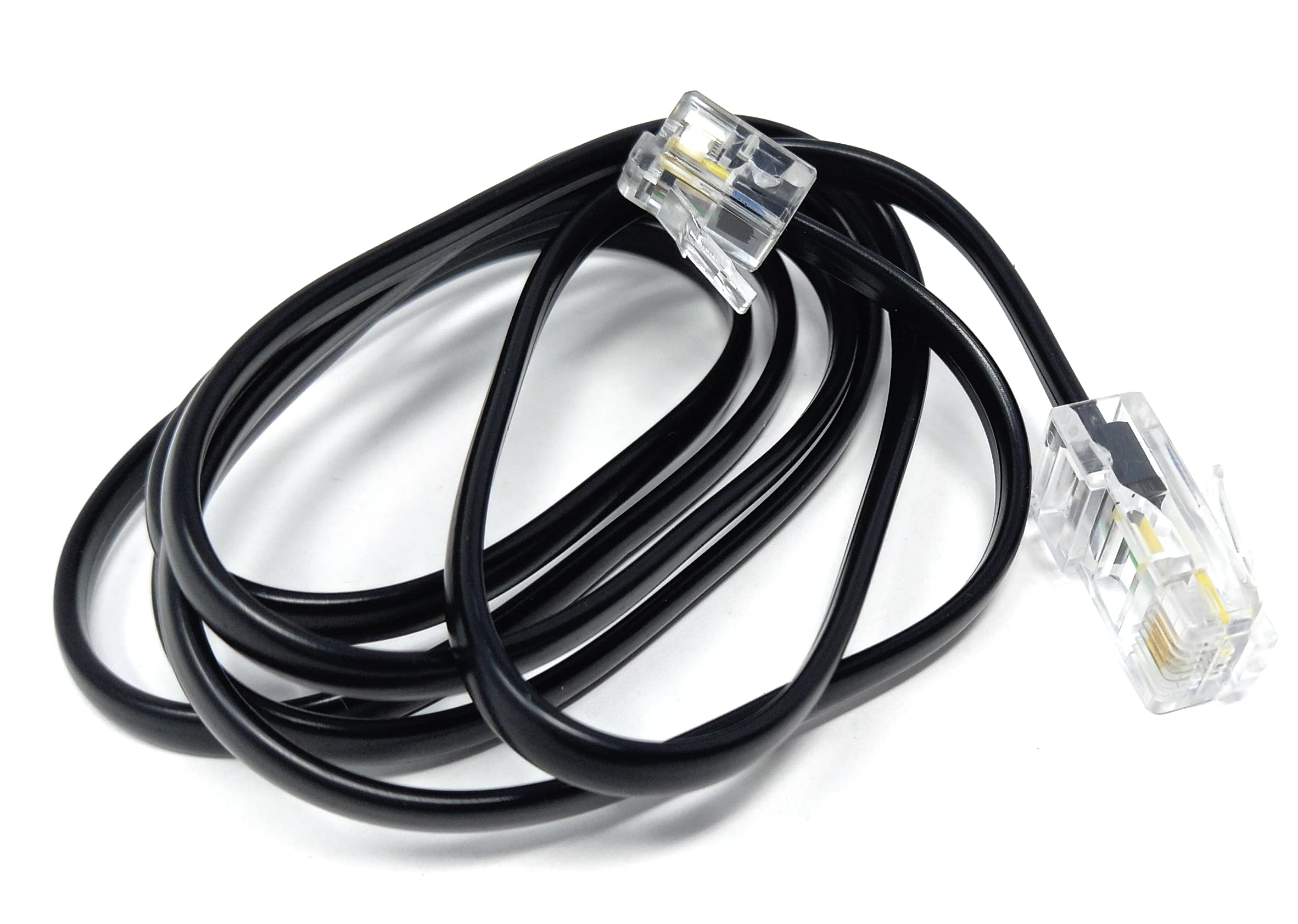 DRUT 1m Flat RJ11 to RJ45 Male to Male 4 wire Broadband, Modem Cable Lead 3.3ft Black