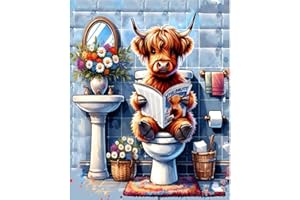 uuxsretaio Highland Cow Paint by Numbers Kit for Adults, Adults' Paint-by-Number Kits for Beginner, Cow Painting by Number Kits Art on Canvas, Acrylic DIY Oil Painting for Home Wall Decor 16x20 Inch