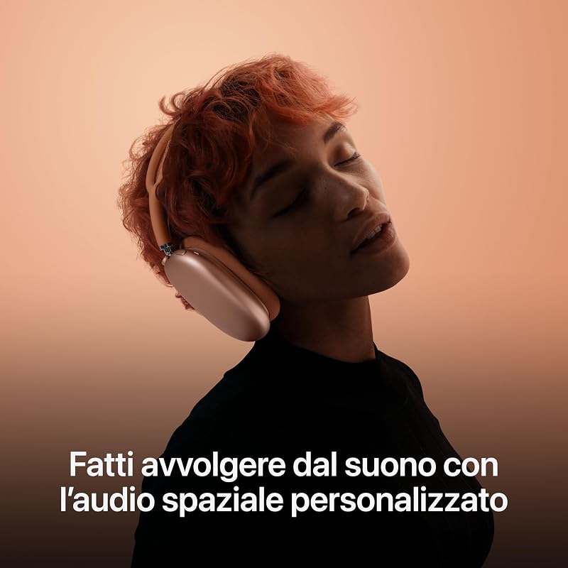 AirPods Max Cuffie wireless over-ear, Cancellazione attiva del rumore di livello pro, Modalità Trasparenza, Audio spaziale personalizzato, Ricarica USB-C, Cuffie Bluetooth per iPhone, Galassia