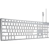 Keyboard Wired USB for iMac, Mac Keyboards with Numeric Keypad Aluminum Full Size Compatible with Apple iMac maca Magic MacBo