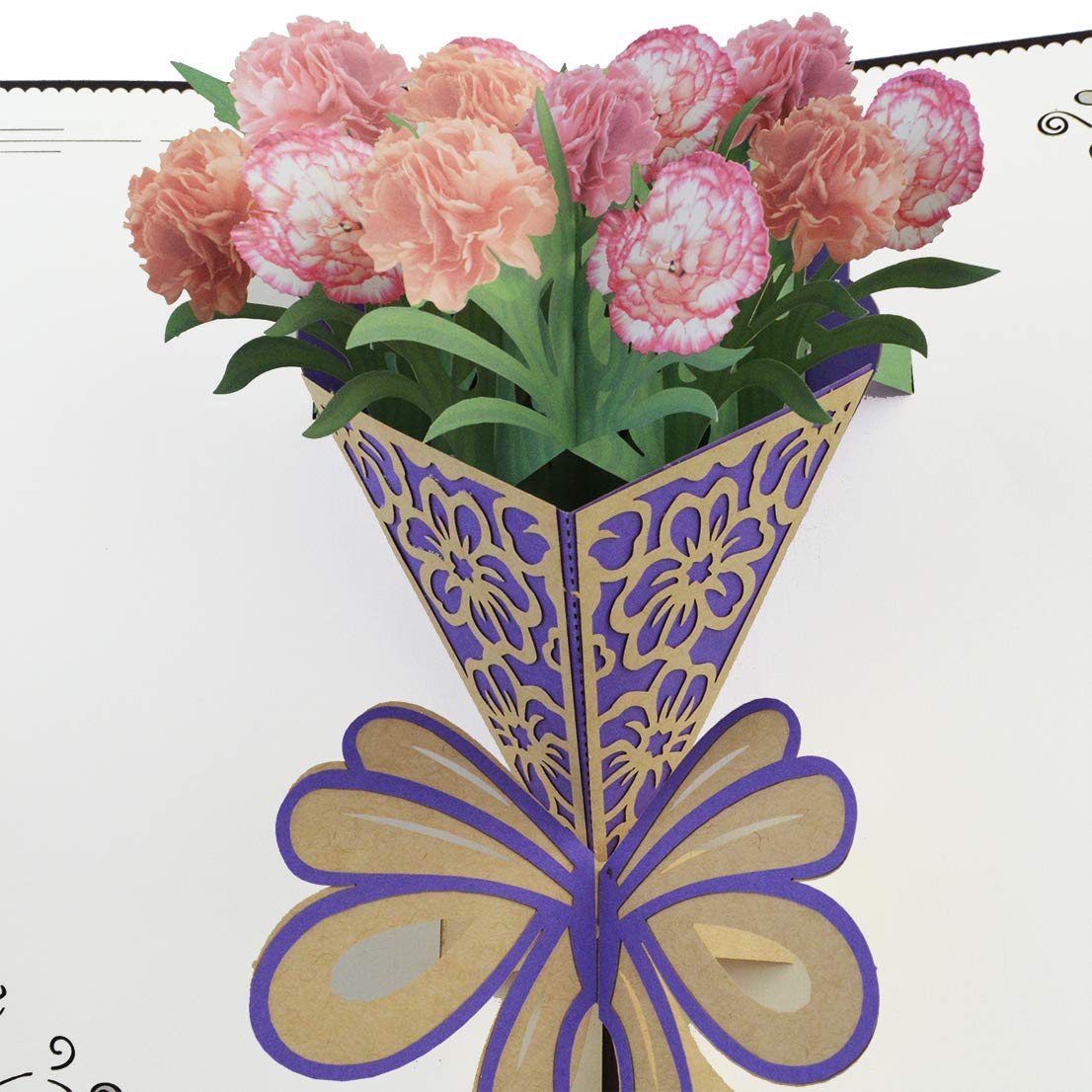 Tongcloud Carnation Blossom Pop Up Cards, Mother\'s Day Card,3D cards with Envelope Sticker for Mother\'s Day,Mother’s Gifts