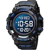 Gosasa Men Sport Watch Countdown Stopwatch Watch Mens Wrist Watch Waterproof LED Electronic Digital Male Watch 12/24 Hour Multifunctional Watch