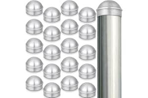 Yaocom 20 Pcs 2-3/8" Chain Link Fence Post Cap Round Dome External Post Caps Aluminum Chain Link Only Use for Outside Diameter Outdoor Fence Parts