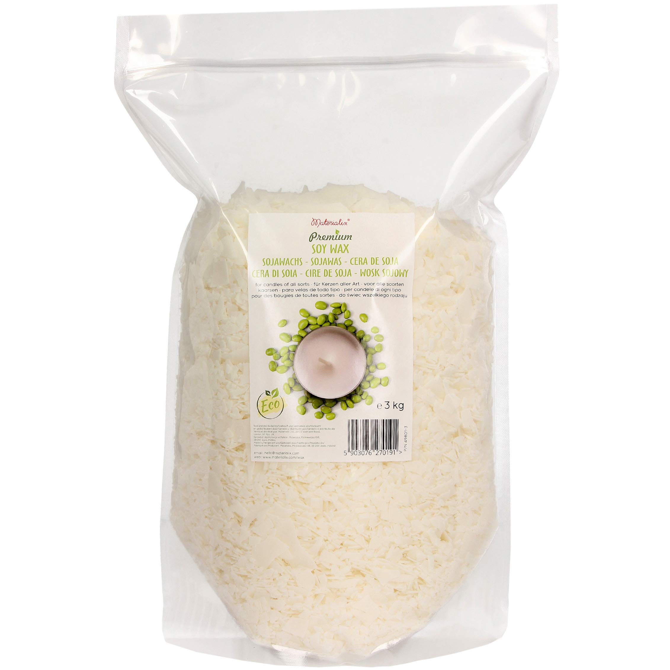 Premium Soy Wax Flakes for Candle Making - Various Sizes - 3kg