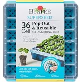 Burpee SuperSeed 36-Cell Reusable Seed Starting Tray for Indoor Seedlings | Flexible silicone cells pop out seedlings for easy transplanting. Ideal for starting vegetable, flower and herb seeds indoor.