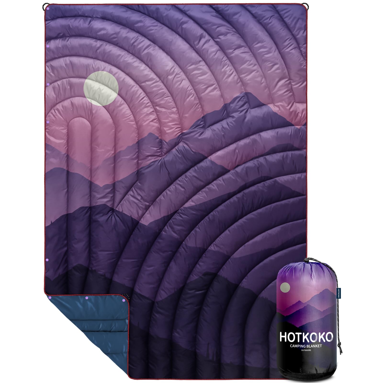 Photo 1 of hotkoko Mini Camping Blanket, Lightweight Down Alternative Puffy Blanket Packable Outdoor Blanket for Camping, Traveling, Stadium, Hiking, Picnics