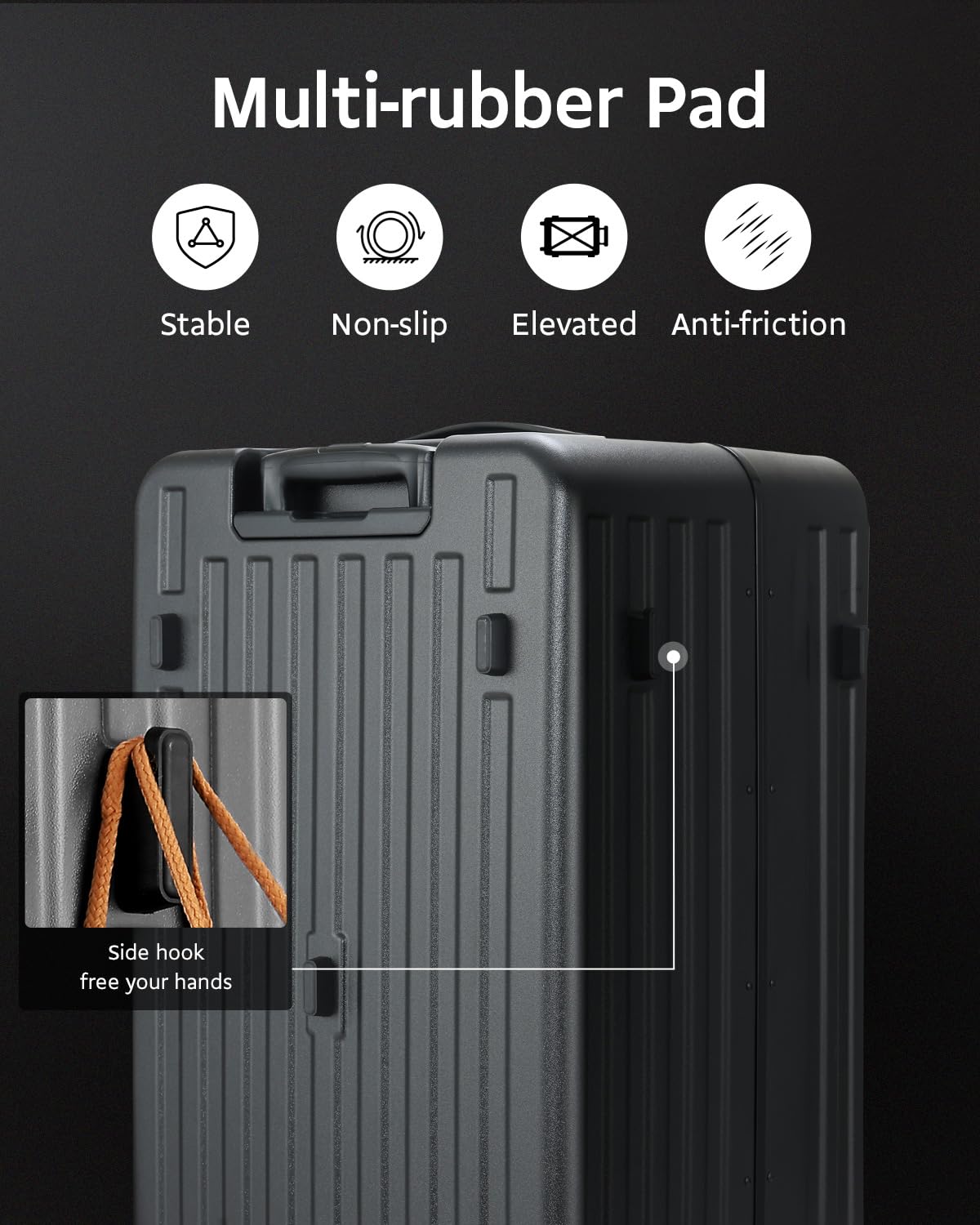CENSIEN Checked Luggage, Large Suitcase 29 Inch Trunk Luggage with Spinner Wheels, Lightweight ABS+PC Hard Shell with Aluminum Frame, Top Opening, TSA Lock (Black, 1PC)