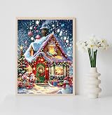 cdsnxore 5D Diamond Painting Kit Christmas Snow House 30x40 cm view 3