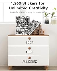 Uniclife 10 Sheets Letter Stickers, 1260 Pcs