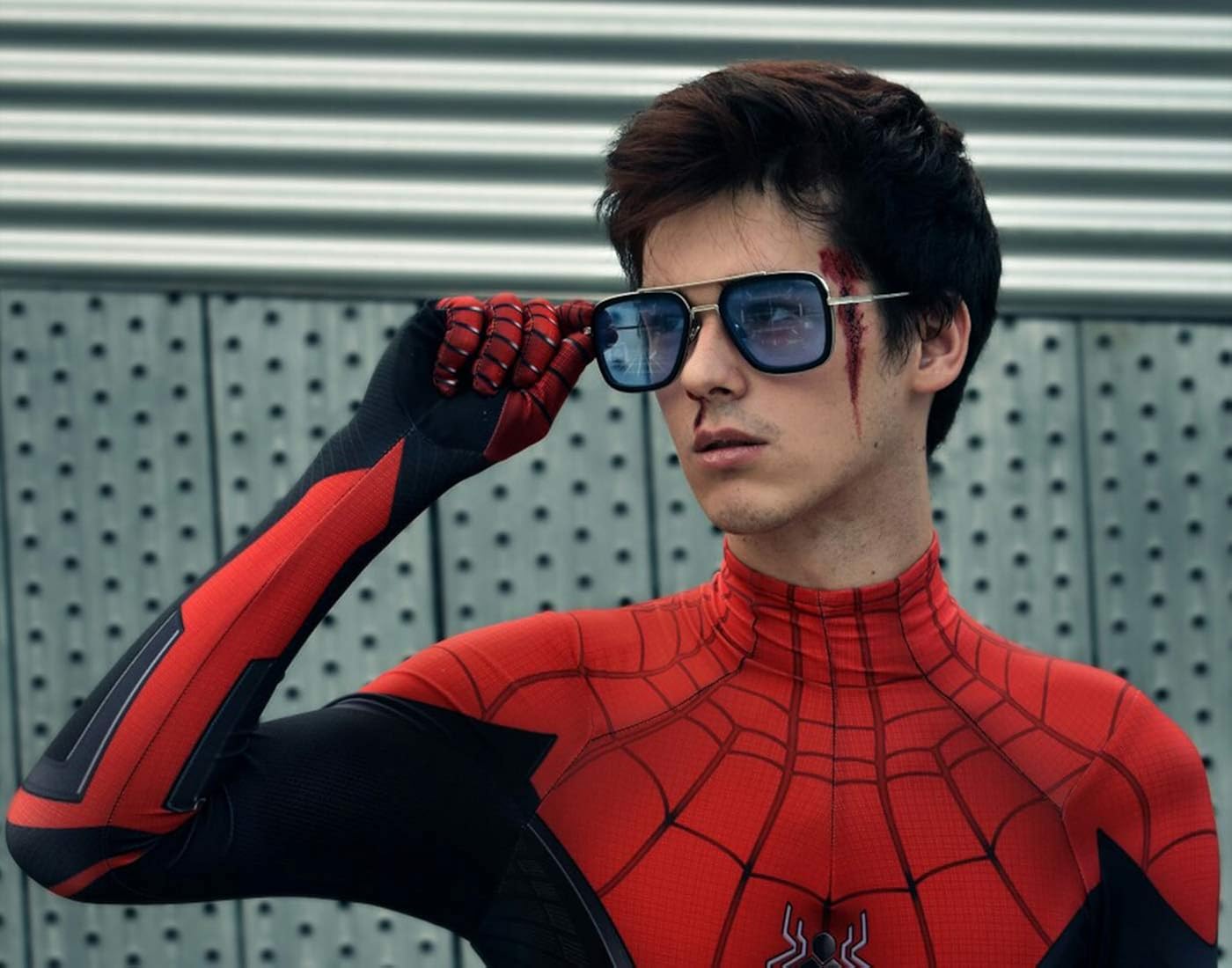 Tony Stark Sunglasses Vintage Square Metal Frame Eyeglasses for Men Women - Iron Man and Spider-Man Sun Glasses (Spider Man Same Color): Clothing