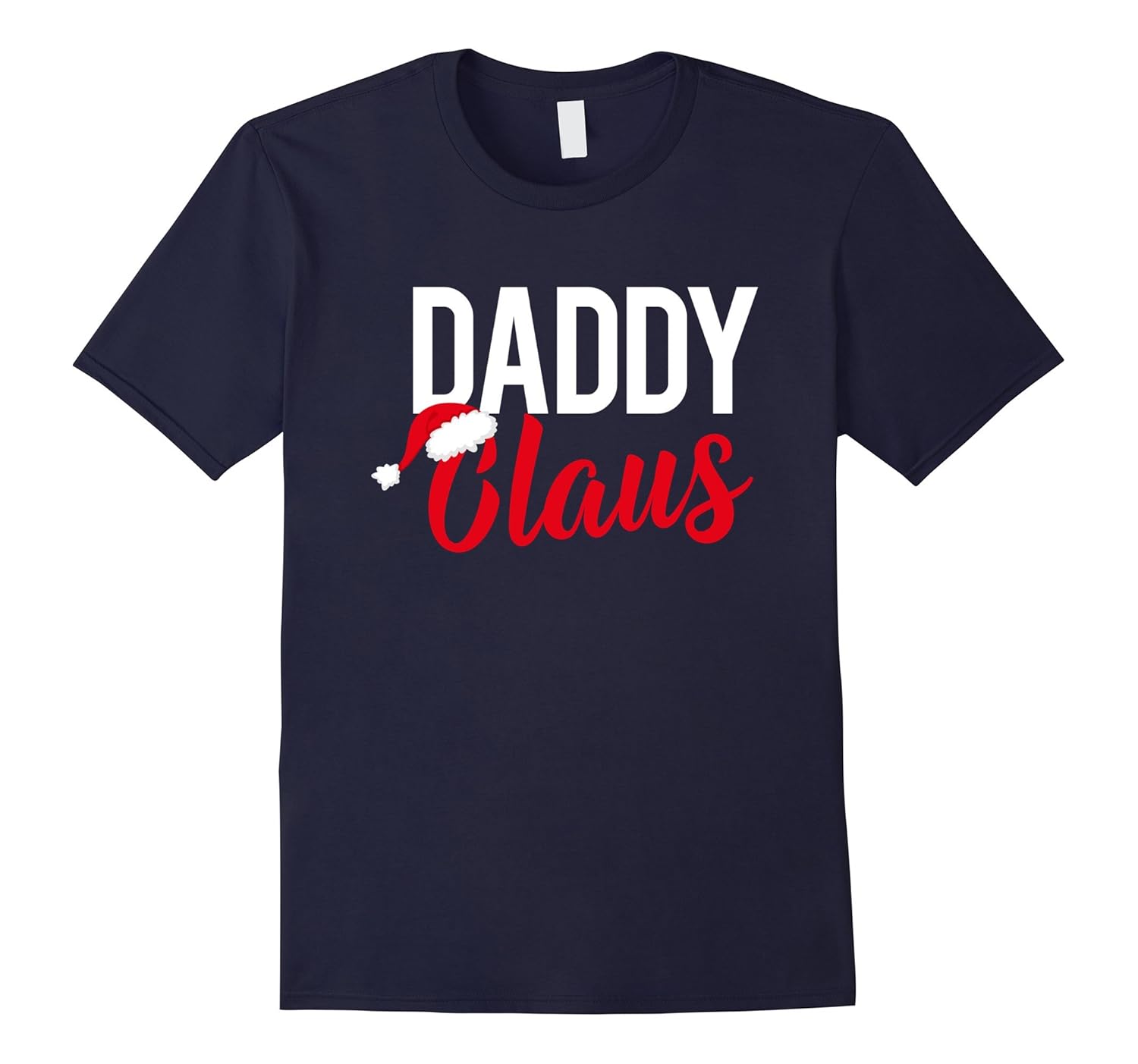 Mens Daddy Claus Matching Family Christmas Santa Hat T Shirt-Rose