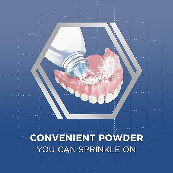 SUPER POLIGRIP EXTRA STRENGTH DENTURE ADHESIVE POWDER, DENTURE POWDER FOR DENTURES – 1.6 OUNCES (PACK OF 6)