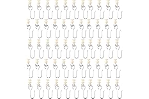 40Pcs Metal Curtain Track Hooks S Shaped Small Curtain Hooks and 40Pcs Gliders Set, Stainless Steel Shower Curtain Hooks, Pla