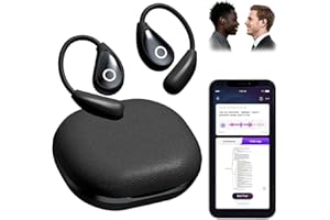 OEQ AI Translator Earbuds Real Time with Charging Case Powered by ChatGPT,3 in 1 Language Translator Device with 100+Language Real Time Two Way for iOS and Android,Ideal for Travel/Business,Black