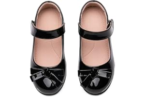 HNVAVQ Girls Dress Shoes for School Wedding Church Party Leather Flats Princess Shoes Toddler/Kids