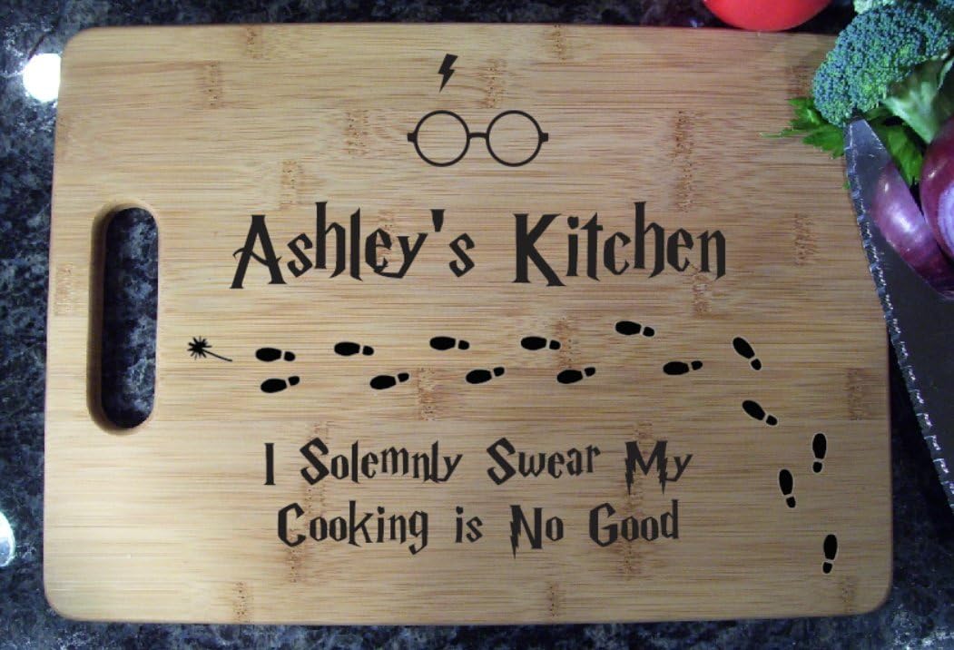 Harry Potter Personalizede Cutting Board 10x14 Eat, I Solemnly Swear My Cooking Is So/No Good. Your Choice (No Good)