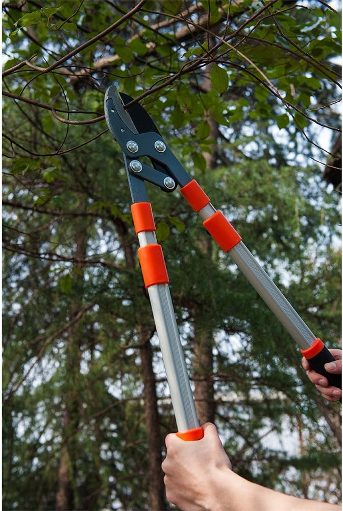 Maius Bypass Lopper Shears Extendable Tree Trimmer Easy Cut Ratcheting Lopper