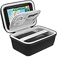 BOVKE Hard Carrying Case For 5-5.5 Inch TomTom Car Sat Nav GO Classic/Basic/ 520/GO Professional 520, Garmin Drive 52/DriveSmart 55/Drive 51/Drive 50 Sat Nav, Mesh Pocket For Charger, USB Cables, Black