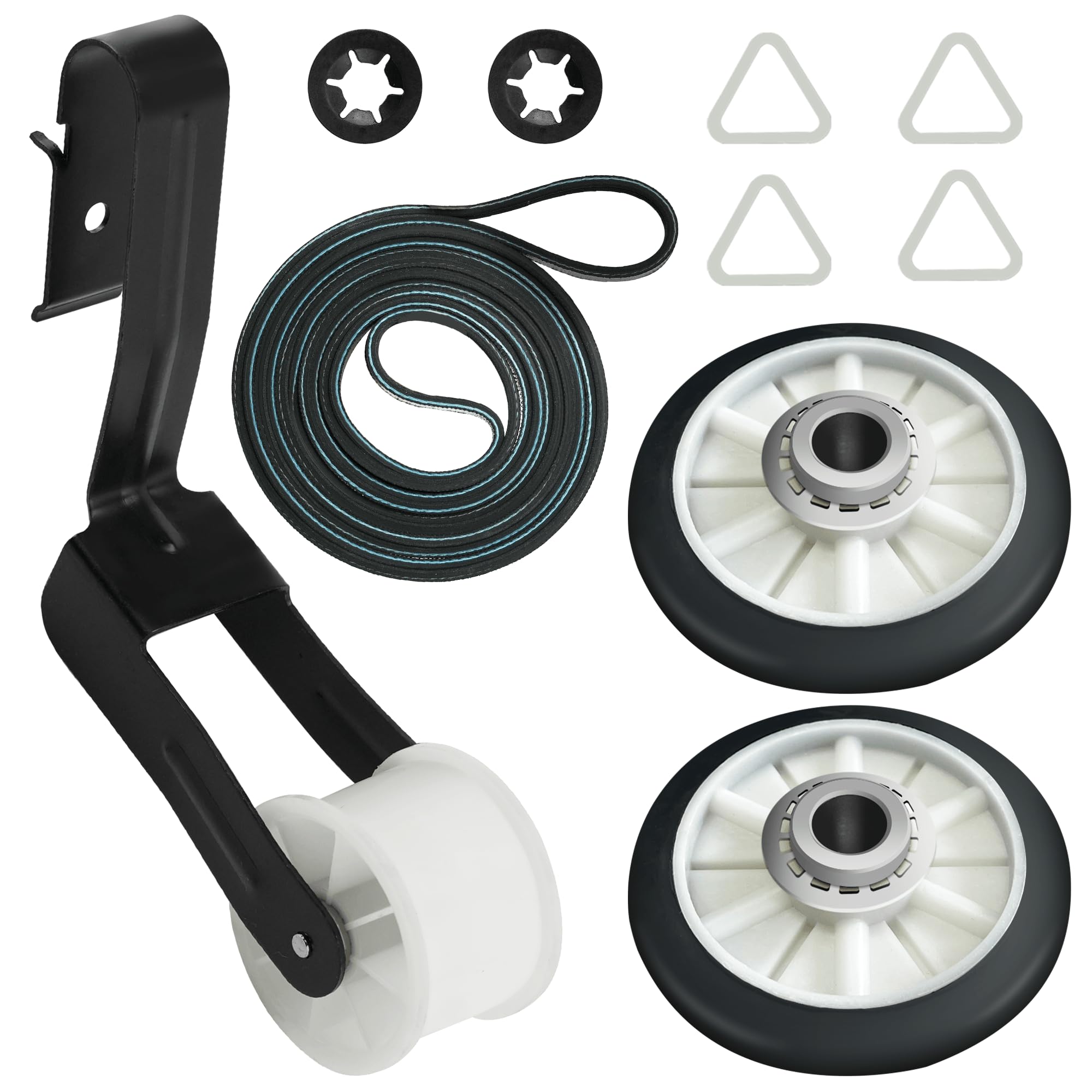 Photo 1 of ?Upgraded?4392065 Dryer Repair Kit with 341241 Dryer Belt, 349241T Drum Roller Kit for WED4815EW1 NED4655EW1 NED4600YQ1 NED4500VQ2 NGD4655EW2 NED4655EW0 NGD4600YQ3 NED4600YQ0. Replaces PS373087