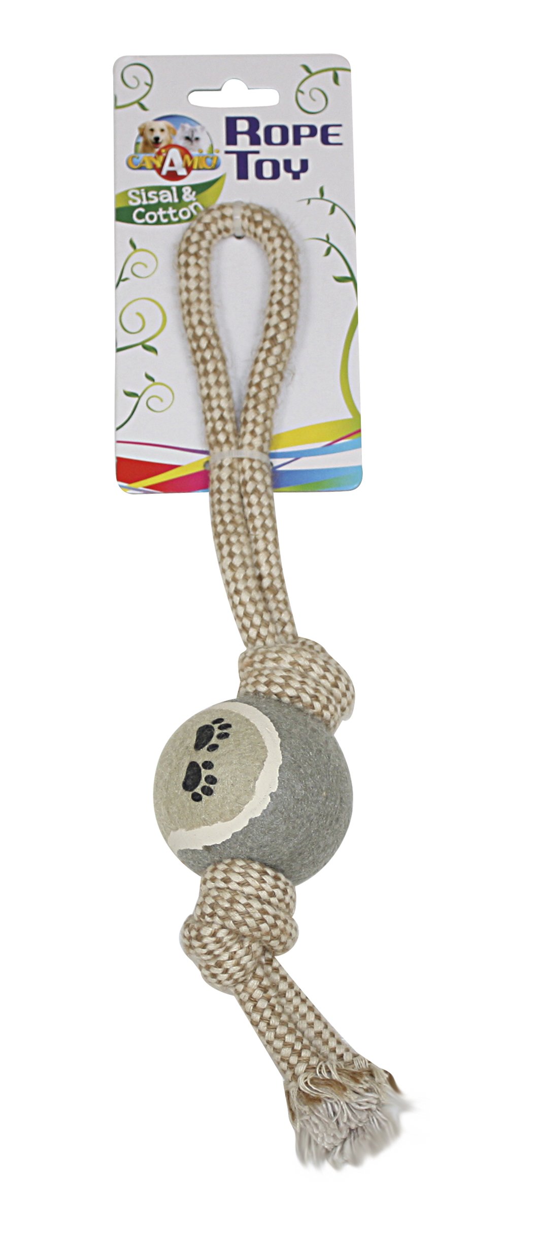 CROCI Cotton Bone Eco with Tennis Ball, 6 x 34 cm