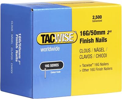 Tacwise 0298 16G 50mm Galvanised Finish Nails Pack of 2500
