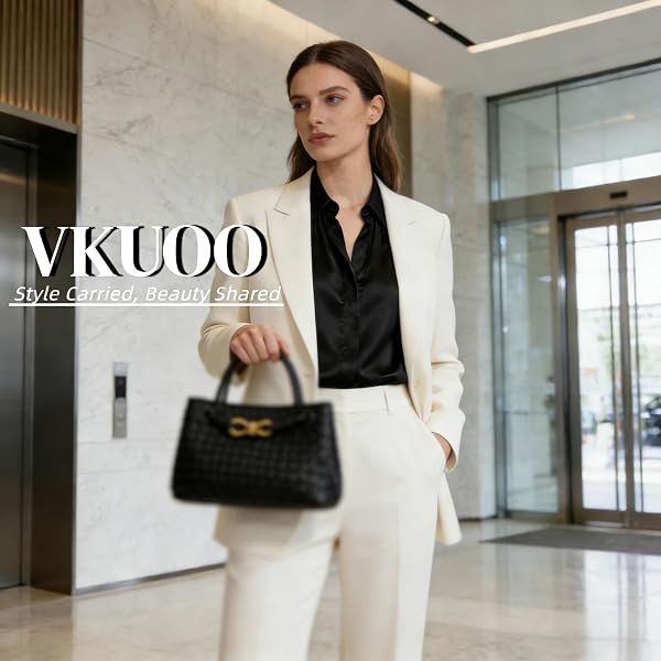 WOVEN TOTE BAG FOR WOMEN WITH REMOVABLE PEARL CHAIN VEGAN LEATHER WOVEN PURSE MEDIUM TOP-HANDLE HANDBAGS DESIGNER BAGS