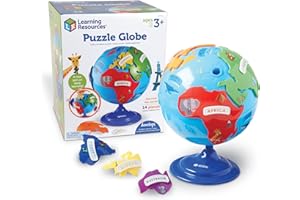 Learning Resources Puzzle Globe - Earth Montessori Toys, Preschool Classroom Must Haves, STEM World Puzzles , Educational Geography Games, Fine Motor Skills, Gifts for Boys and Girls