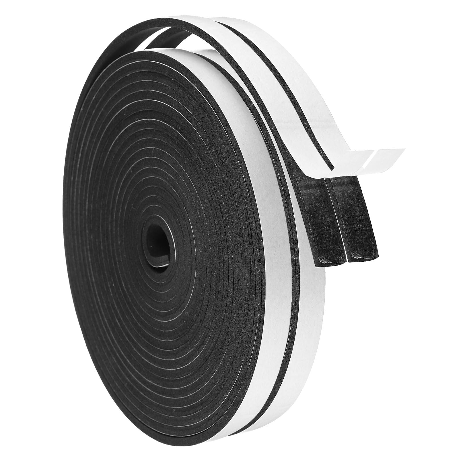 PATIKIL Weather Stripping Door Seal, 2 Roll 5m/16ft Sealing Foam Tape Single Sided Strip for Window Door Insulation, Black (3/8 Inch x 1/8 Inch x 16Ft)