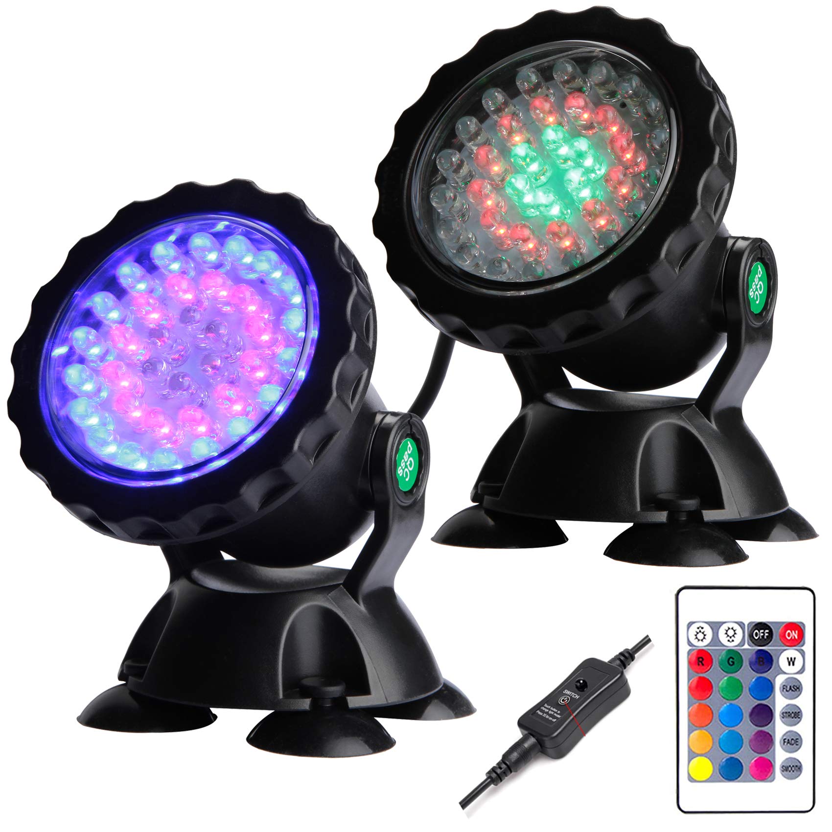 Photo 1 of ZHGSERVU Pond Lights LED Underwater Adjustable Fountain Light, Colorful Landscape Spotlights, IP68 Waterproof Submersible Light for Yard, Garden, Aqaurium, Waterfall, Shallow Pool, Party Christmas