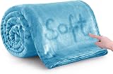 Moonlight20015 King Fleece Blanket 270x230 cm Soft Cozy 400 GSM Light Blue