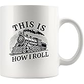 Panvola This Is How I Roll Train Lovers Gifts For Dad Mom Husband Brother Sister Wife Friend Coworker Ceramic Mug 11 oz White