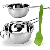 2 Pack Stainless Steel Double Boiler Melting Pot with Silicone Spatula for Butter for Chocolate Candy Butter Cheese Caramel C