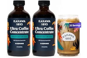 Kahawa 1893 Ultra Coffee Concentrate (32 Servings) - Instant Hot, Cold or Iced Coffee, As Seen on Shark Tank, High Antioxidants, Naturally Sweet, Organically Grown, Cultivated & Ethically Sourced