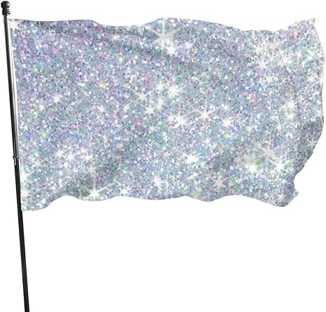 fingww Bandera del Jardin Bandera De Jardín Blanca Plateada Yard Banner