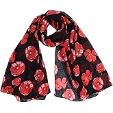 CYian Scarf for Women Floral Printed Scarves Long Fashion Scarf Lightweight Shawls Wrap Fall Winter Headscarf for Women